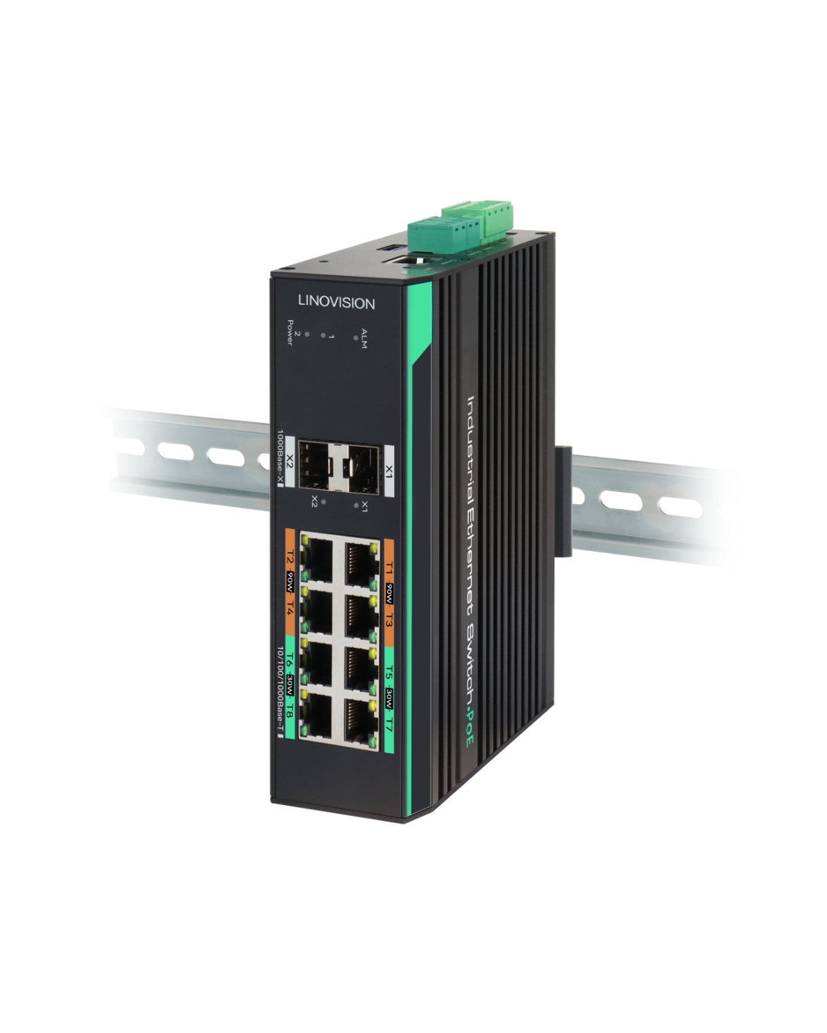 مفتاح PoE مُدار كامل الجيجابت بـ 8 منافذ مع 2 ارتباط الصاعد SFP جيجابت، و4 منافذ BT 90W PoE
