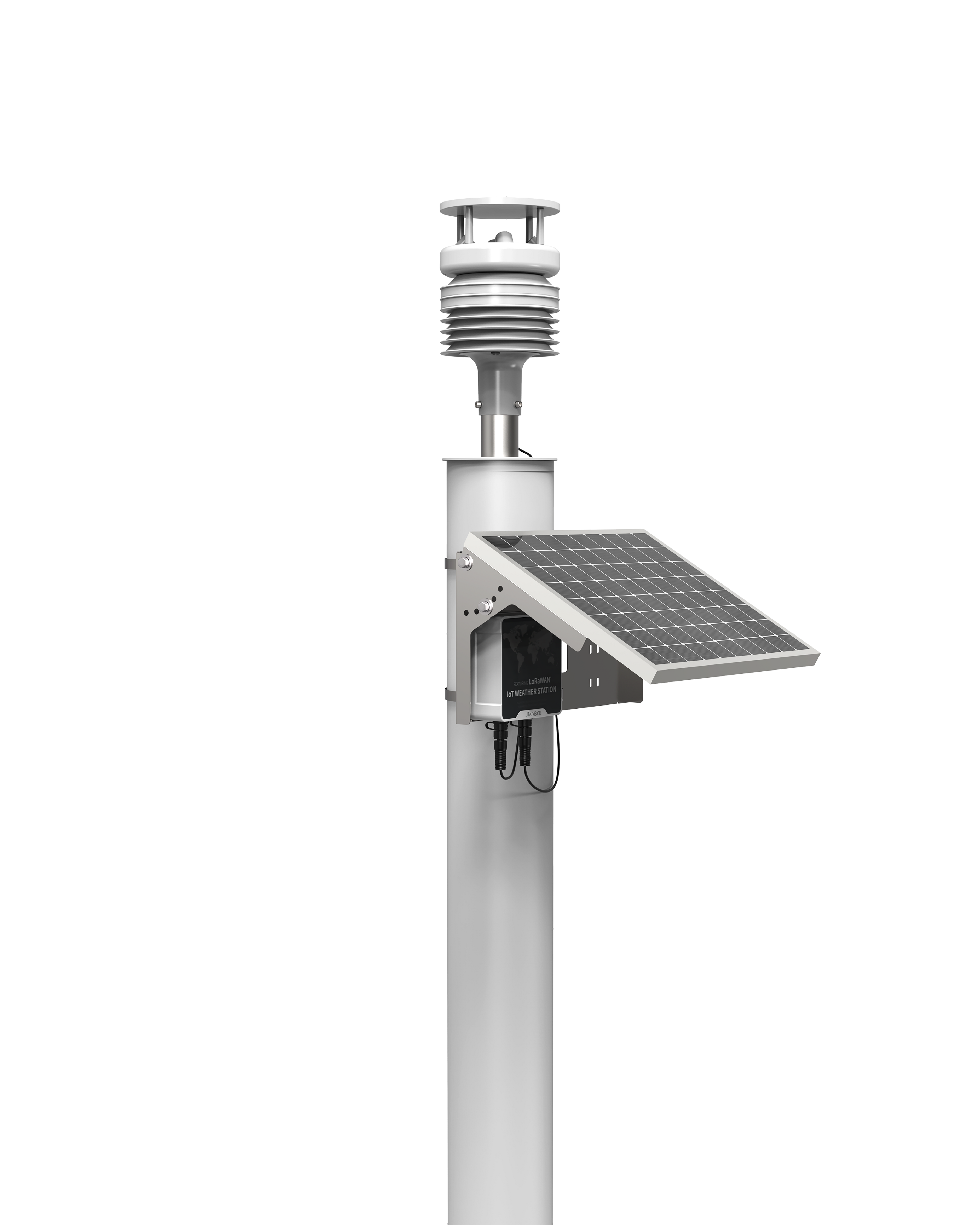 محطة الطقس اللاسلكية LoRaWAN التي تعمل بالطاقة الشمسية لقياس درجة الحرارة والرطوبة وسرعة الرياح واتجاهها والضغط الجوي