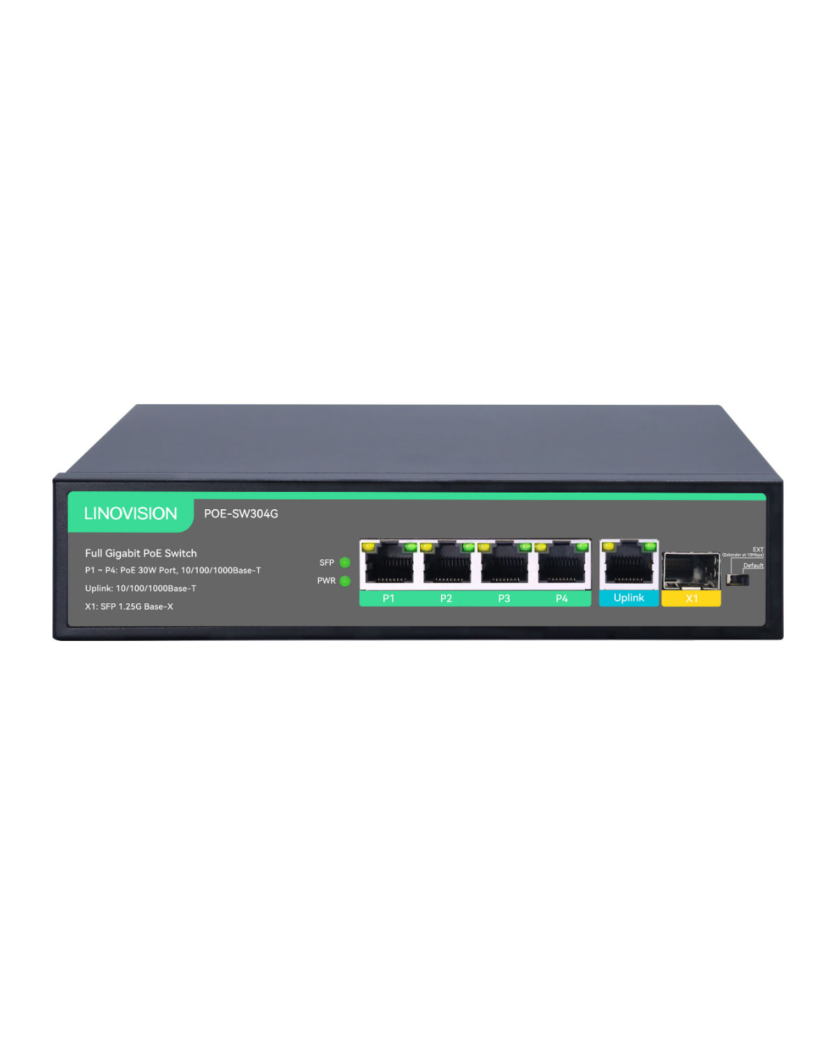 مفتاح POE كامل الجيجابت بـ4 منافذ IEEE802.3af/at مع ارتباط الصاعد GE واحد  وSFP واحد